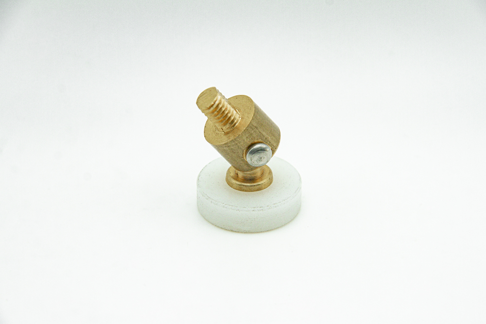 Rueda de nylon para mampara con rodamiento de casquillo, pista lisa. Espárrago M6, diám. 21 mm. RAN (4 UNIDADES)