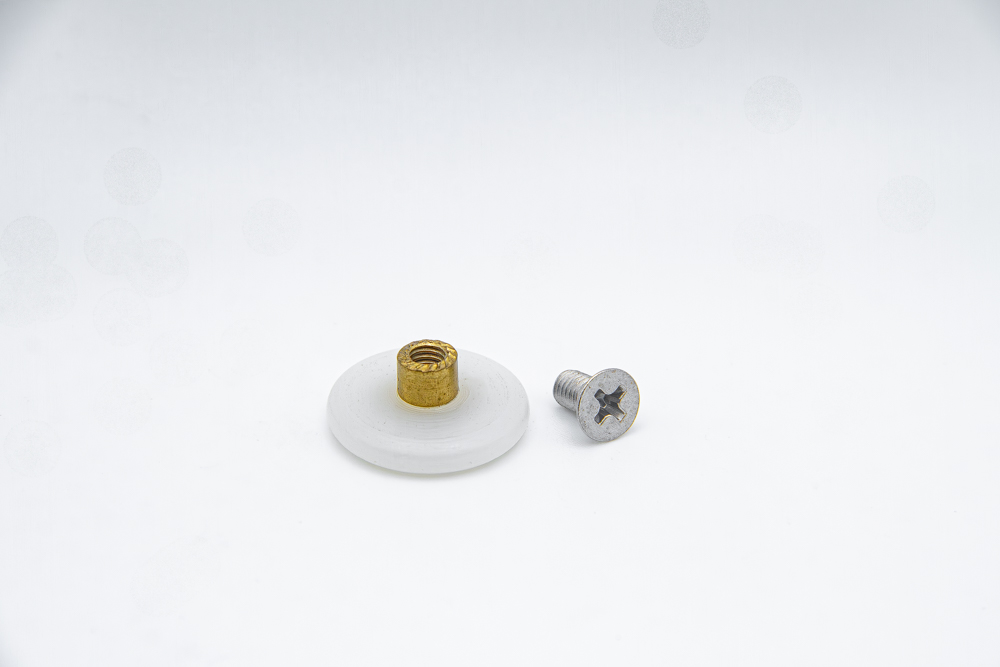 Rueda de nylon con rodamiento de casquillo para mampara frontal plegable, cuello largo. Eje roscado M4, 20 mm de diámetro. RAN (6 UNIDADES) - Imagen 4