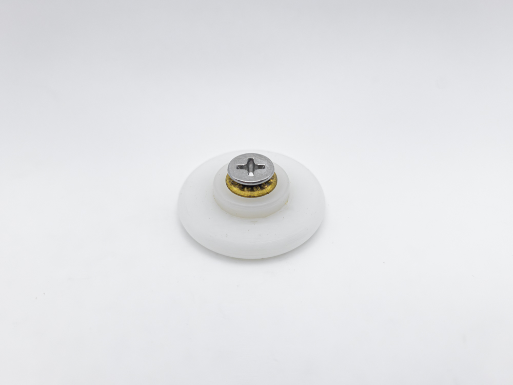 Rueda de nylon para mampara frontal con rodamiento de casquillo. Eje roscado M4, diámetro 24 mm. RAN (6 UNIDADES)