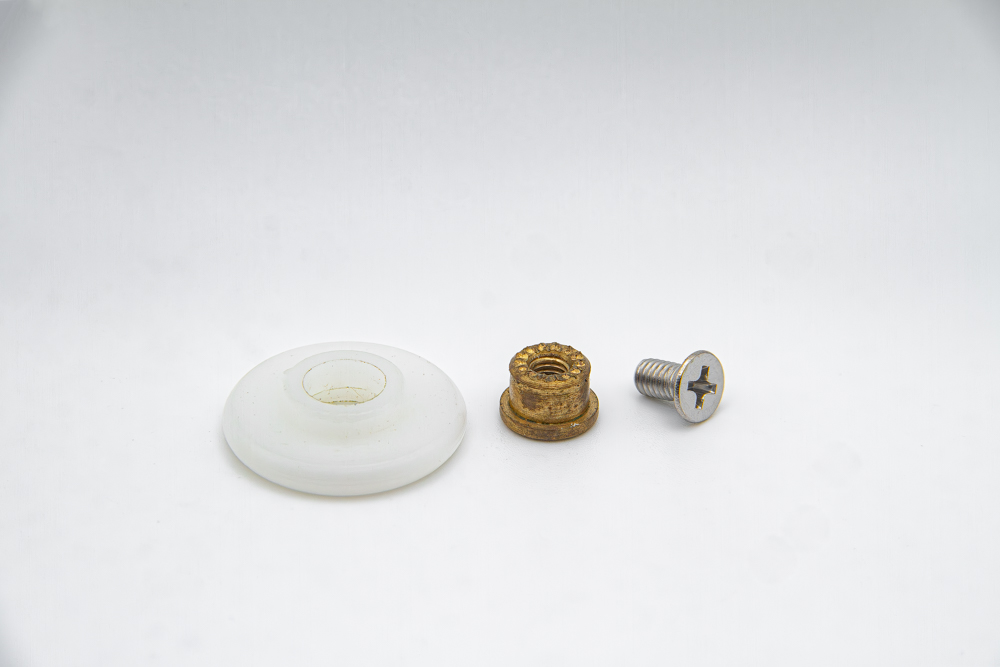 Rueda de nylon para mampara frontal con rodamiento de casquillo. Eje roscado M4, diámetro 24 mm. RAN (6 UNIDADES) - Imagen 3