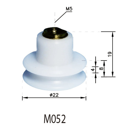 Rueda de nylon para mampara angular con rodamiento de casquillo, pista cóncava y eje roscado M5, diámetro 22 mm. RAN (2 UNIDADES) - Imagen 2