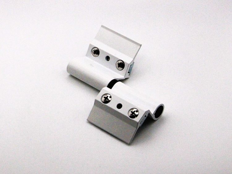 Bisagra de aluminio lacada en blanco para serie 40x20, lado derecho - RAN (4 UNIDADES)