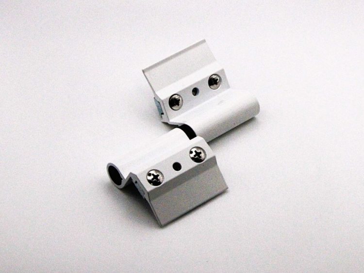 Bisagra de aluminio lacada en blanco para serie 40x20. Lado izquierdo. RAN (4 UNIDADES)