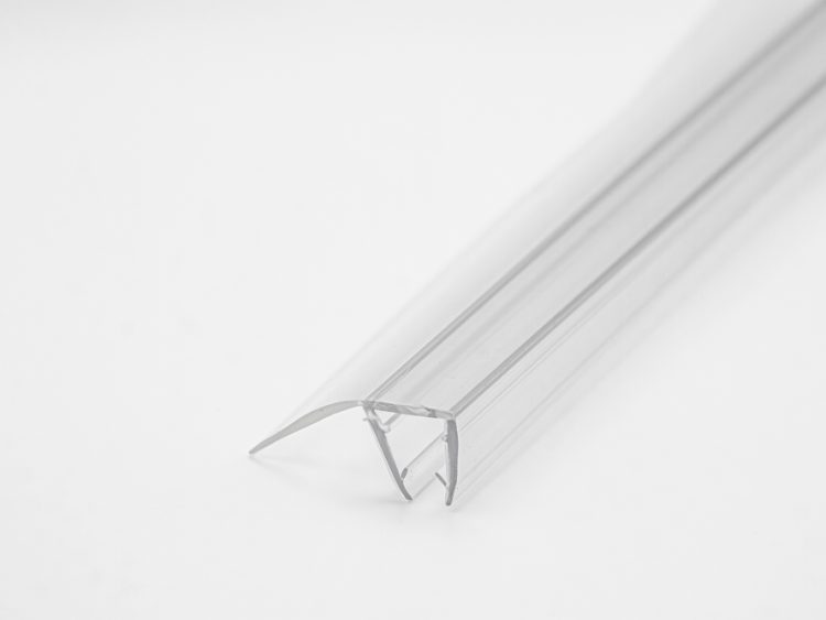 Perfil de cruce para mamparas con puerta corredera, con pestaña/ala de 23 mm. Caja de 6/8 mm (2m). RAN