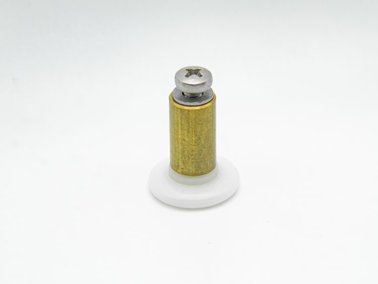 Rodamiento frontal 20 mm nylon casquillo 17 mm, arandela y tornillo métrica 4x25 mm inox (4 UNIDADES)