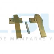 Juego manilla recuperable con escudo cuadradillo 8 mm aluminio oro
