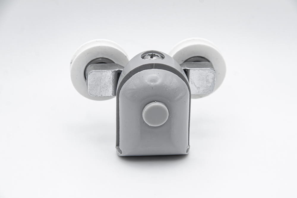 Rodamiento de polea doble articulado con soporte de nylon para mampara de ducha. Tornillo M4, diámetro rueda 22 mm. - RAN (2 unidades) - Imagen 3