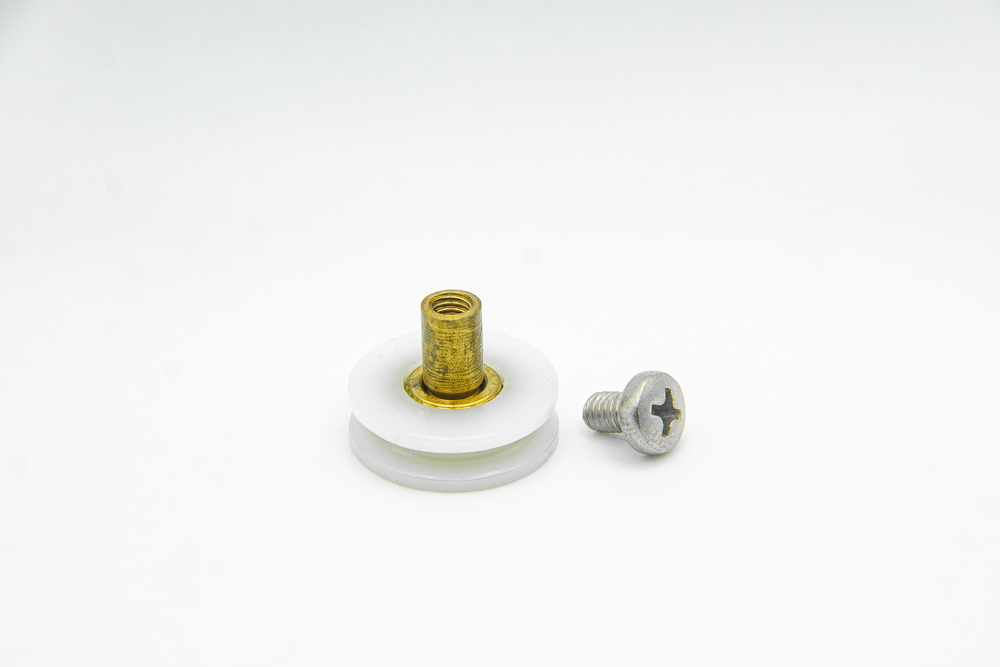 Rueda para mampara, rótula con rodamiento de bolas, pista cóncava. Eje roscado, M4, diámetro 20 mm. RAN (6 UNIDADES) - Imagen 3