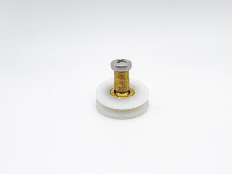 Rueda para mampara, rótula con rodamiento de bolas, pista cóncava. Eje roscado, M4, diámetro 20 mm. RAN (6 UNIDADES)