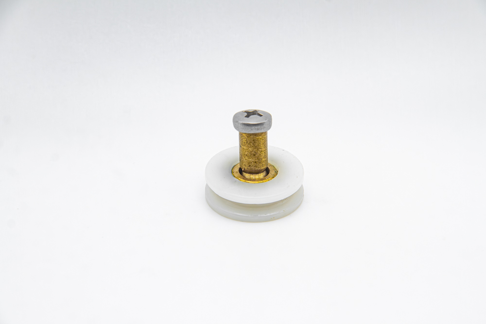 Rueda para mampara, rótula con rodamiento de bolas, pista cóncava. Eje roscado, M4, diámetro 20 mm. RAN (6 UNIDADES)