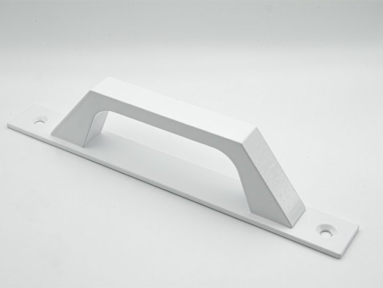 Tirador en asa para ventana corredera con escudo. Color blanco. RAN (2 unidades)