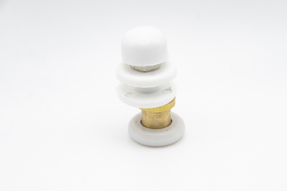 Rodamiento excéntrico regulable para mampara de ducha con puerta corredera de cristal. M6, diámetro 25 mm. RAN (2 unidades)