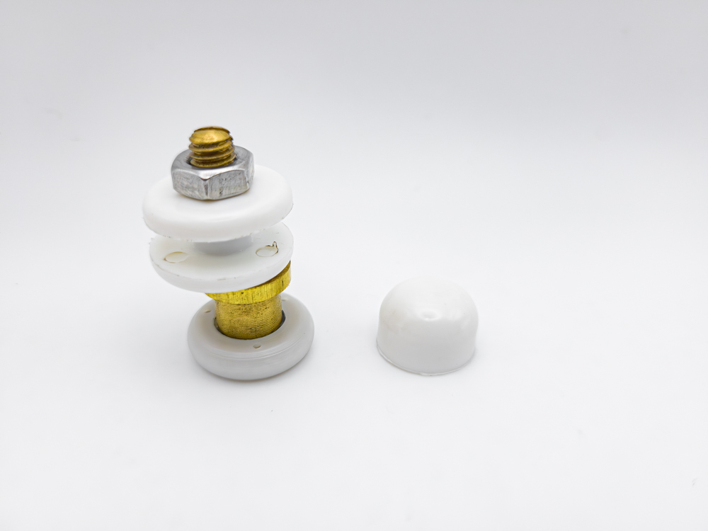 Rodamiento excéntrico regulable para mampara de ducha con puerta corredera de cristal. M6, diámetro 25 mm. RAN (2 unidades) - Imagen 4