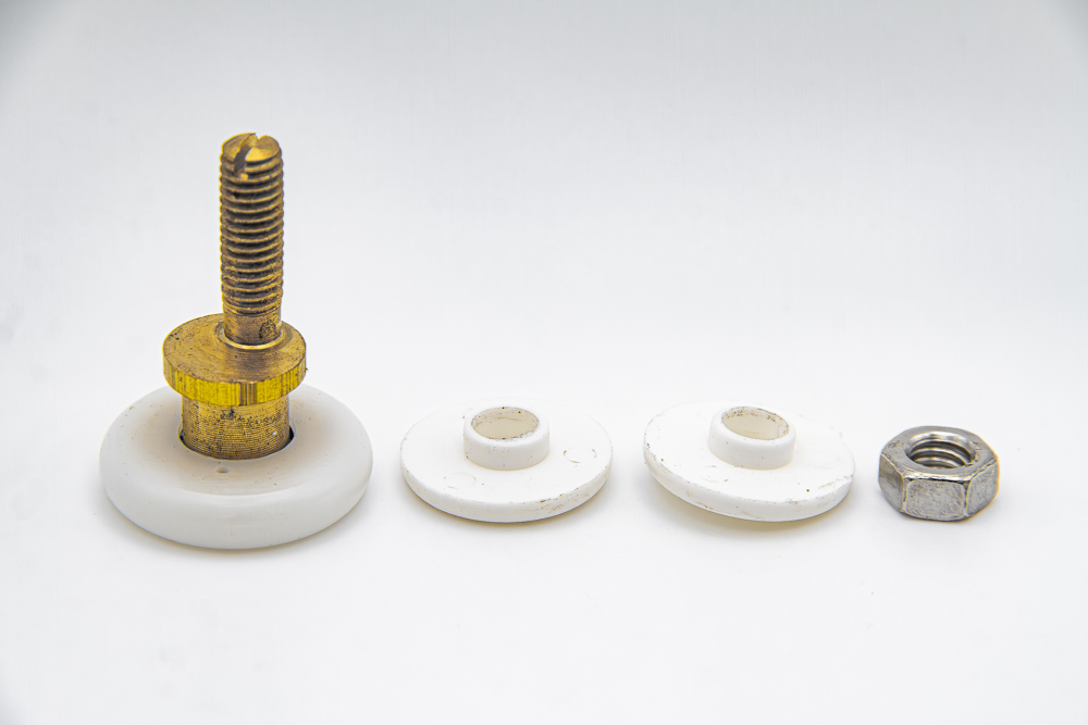 Rodamiento excéntrico regulable para mampara de ducha con puerta corredera de cristal. M6, diámetro 25 mm. RAN (2 unidades) - Imagen 3