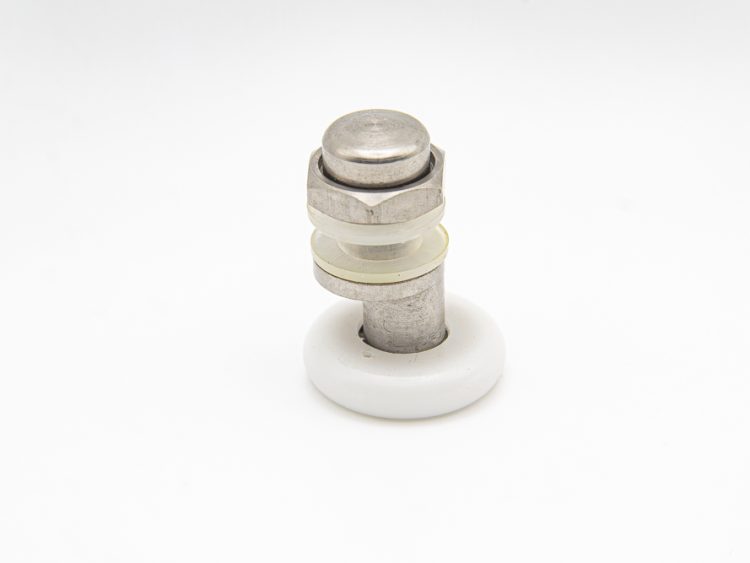 Rodamiento excéntrico regulable para mampara de ducha con puerta corredera de cristal. M8, diámetro 19 mm. RAN (2 unidades)