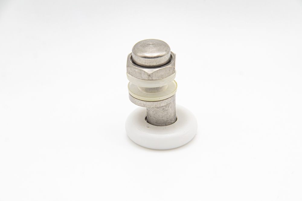 Rodamiento excéntrico regulable para mampara de ducha con puerta corredera de cristal. M8, diámetro 23 mm. RAN (2 unidades)