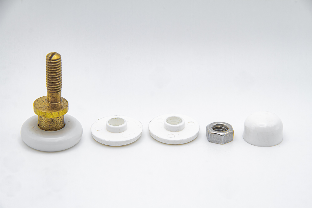 Rodamiento excéntrico regulable para mampara de ducha con puerta corredera de cristal. M8, diámetro 23 mm. RAN (2 unidades) - Imagen 3