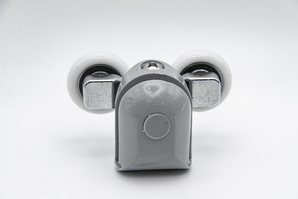 Juego de rodamientos doble articulado con soporte de nylon para mampara de ducha. Tornillos M4, diámetro rueda 23 mm. RAN (2 unidades) - Imagen 3