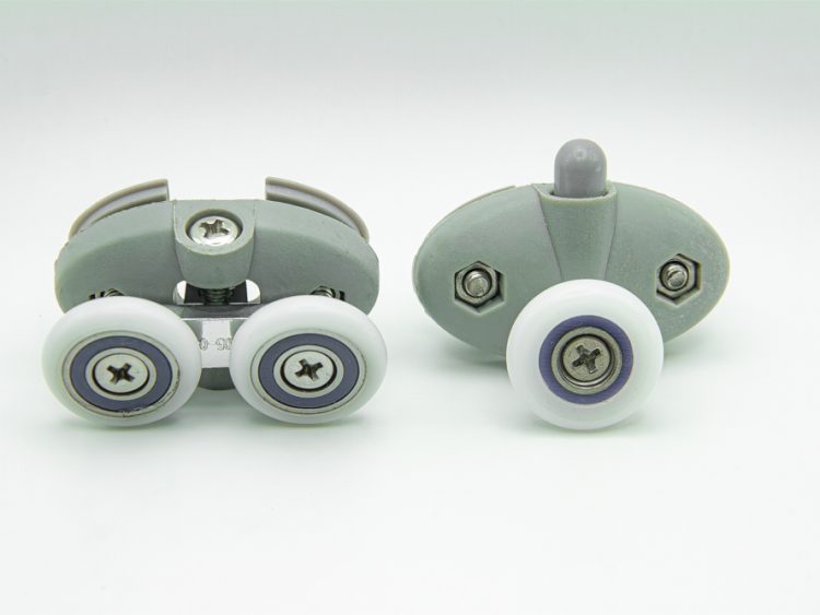 Rodamiento doble articulado con soporte de nylon y tornillo M4 para mampara ducha, diámetro rueda 23 mm. RAN