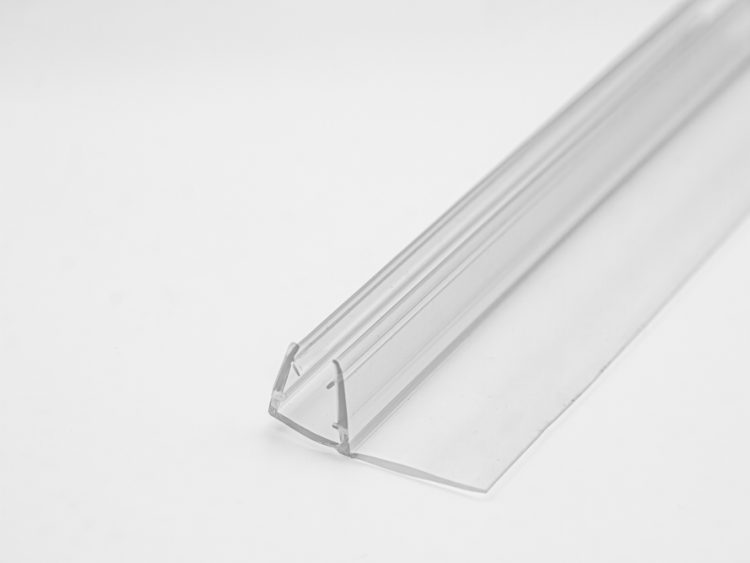 Perfil de cruce para mamparas con puerta corredera, con pestaña/ala de 18 mm. Caja de 6/8 mm (2m). RAN