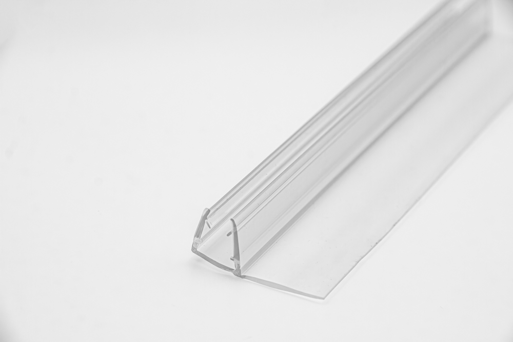 Perfil de cruce para mamparas con puerta corredera, con pestaña/ala de 18 mm. Caja de 6/8 mm (2m). RAN