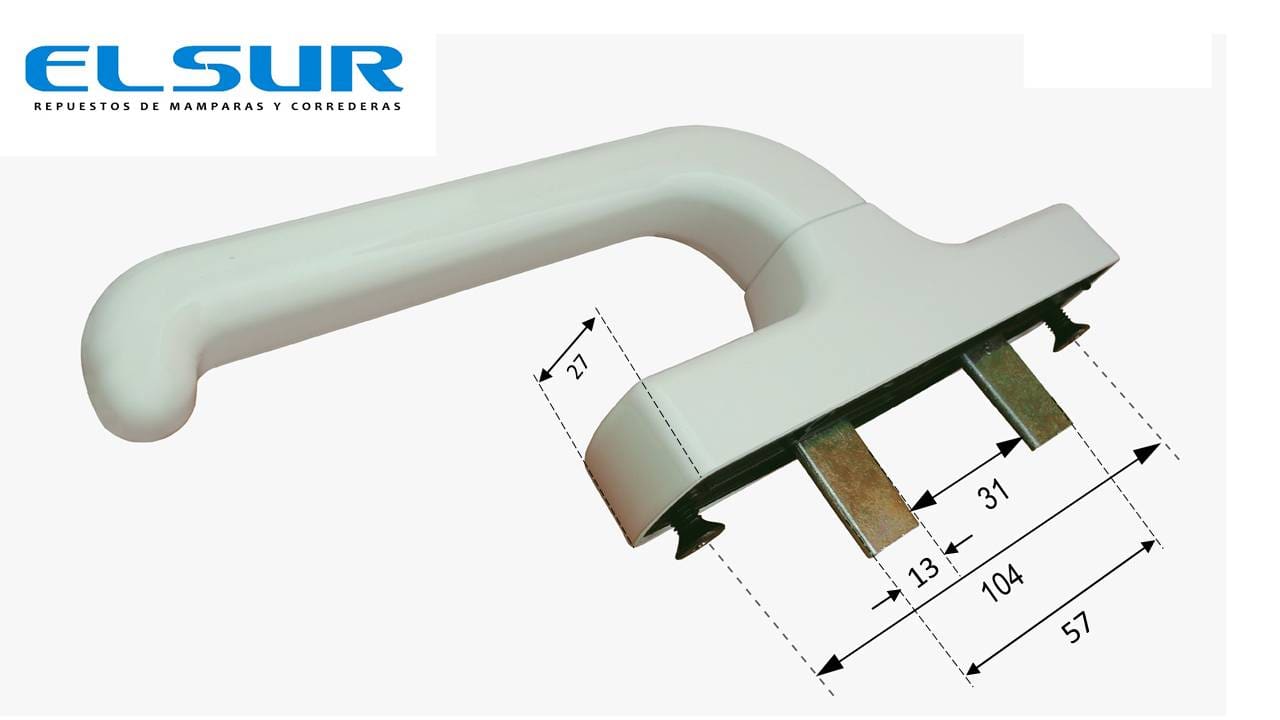 Cremona de accionamiento lateral. Modelo Celeste, color negro. RAN (1 UNIDAD) - Imagen 2