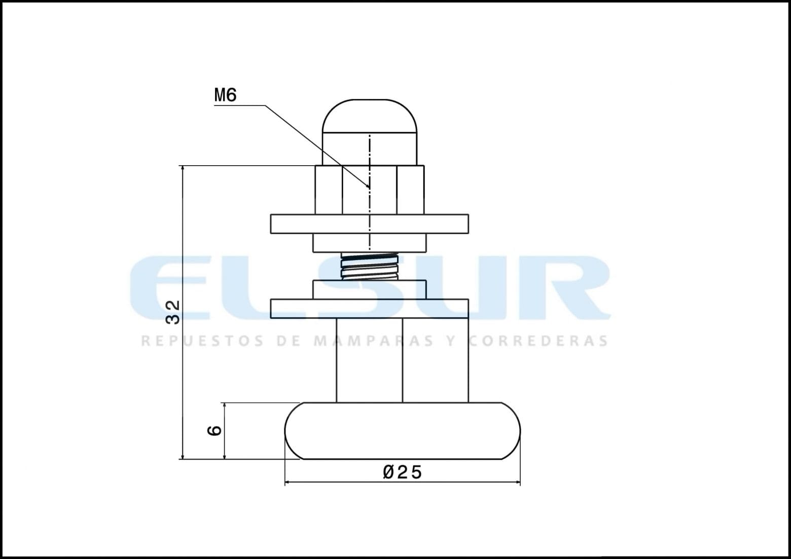 Excéntrica pista lisa 25 mm