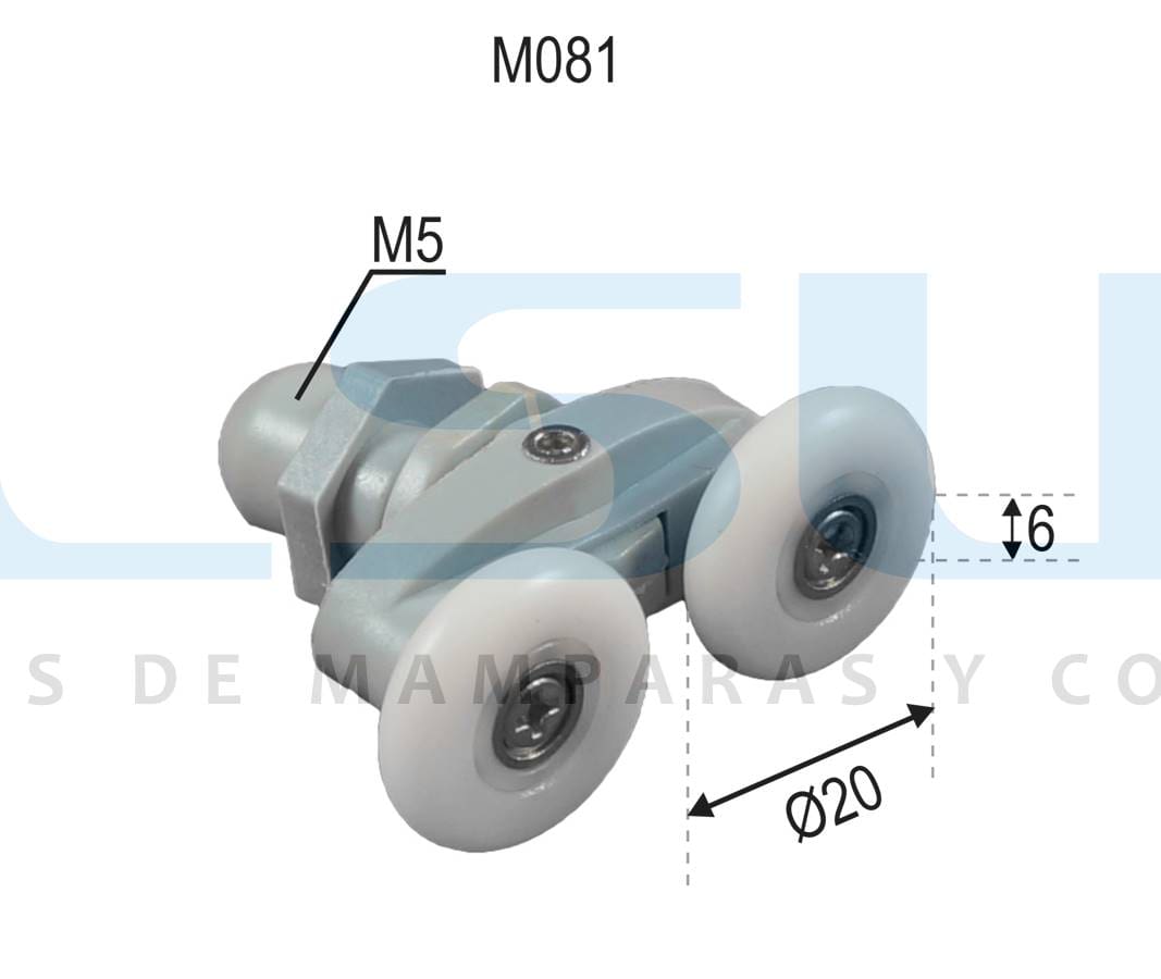 Pinza doble rodamiento 20 mm bolas M5