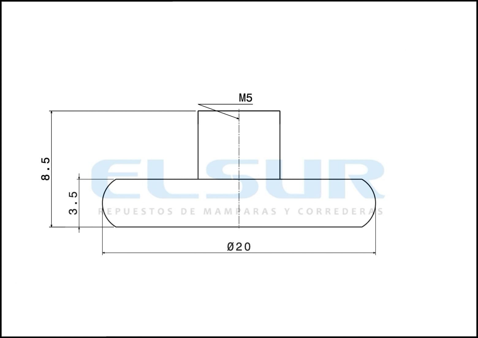 Plegable 20 mm nylon con tornillo métrica 4×8