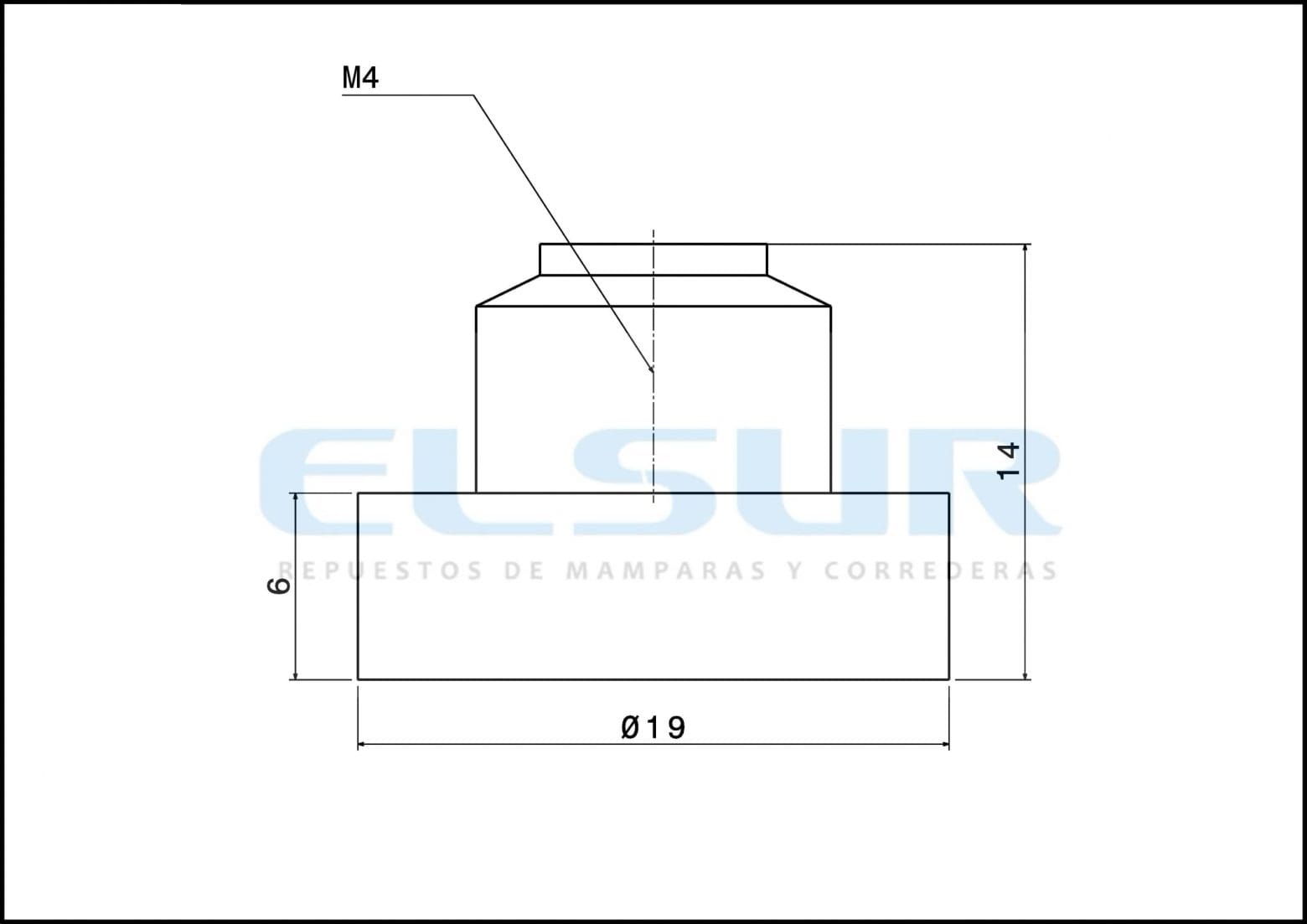 Serie Cazalla 19mm nylon con tornillo métrica 4×8