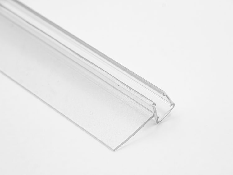 Perfil de cruce para mamparas con puerta corredera, con pestaña/ala de 18 mm. Caja de 6 mm (2m). RAN